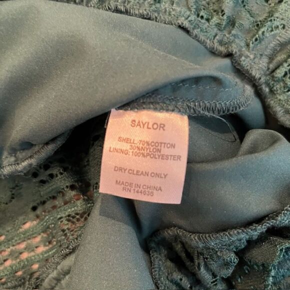 Saylor Emerald Lace Millie Midi Dress Tiered Lace Zipper Back Lined Size XS - Picture 9 of 14